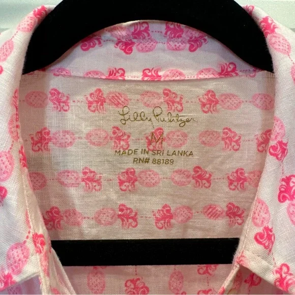 Lilly Pulitzer Pink Floral Linen Shirt - Picture 3 of 8